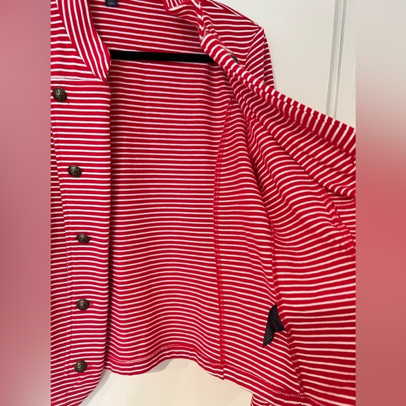 TOMMY HILFIGER Military red navy sailor open jacket cardigan long sleeve - Picture 5 of 7